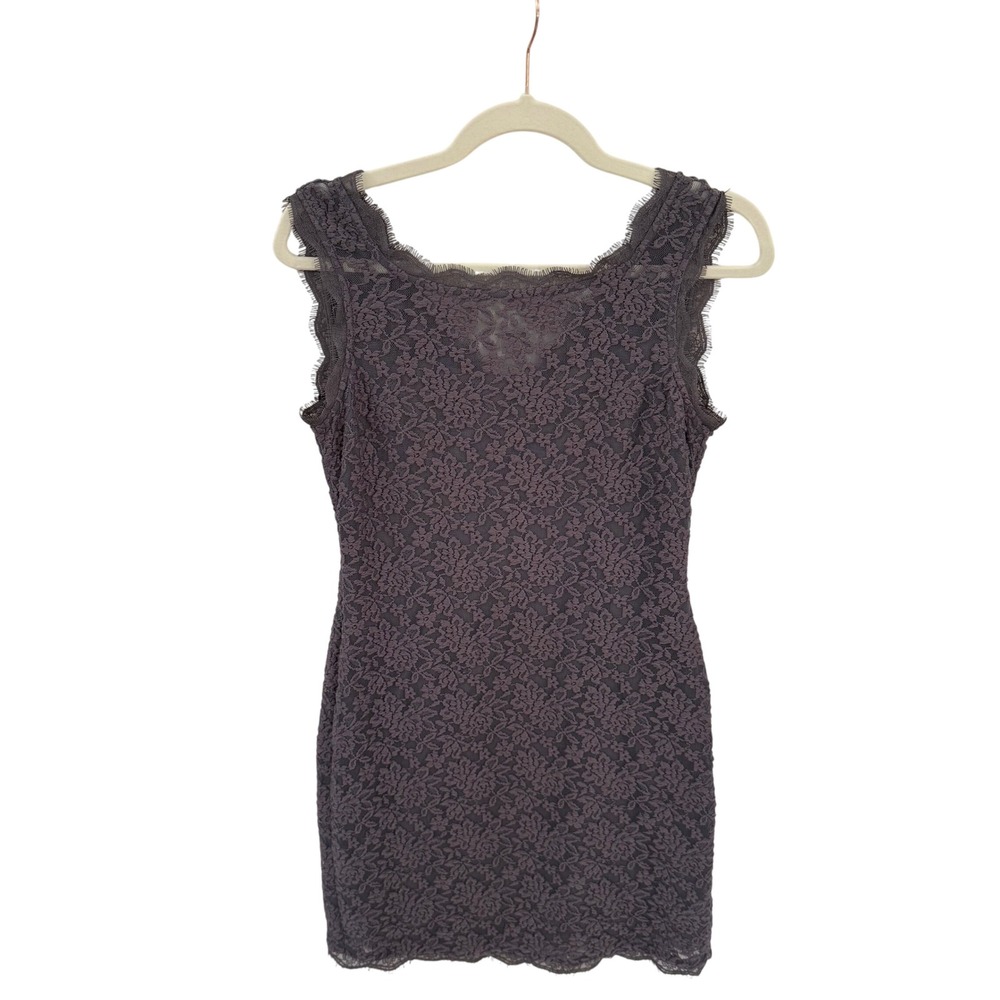 Adrianna Papell Evening Lace Sheath Dress 4P Gray Purple Floral